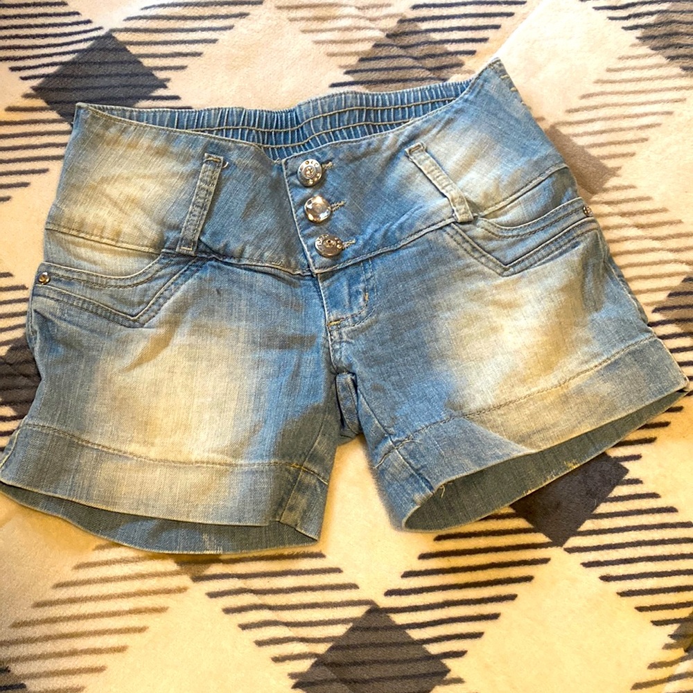 Light blue jeans shorts
